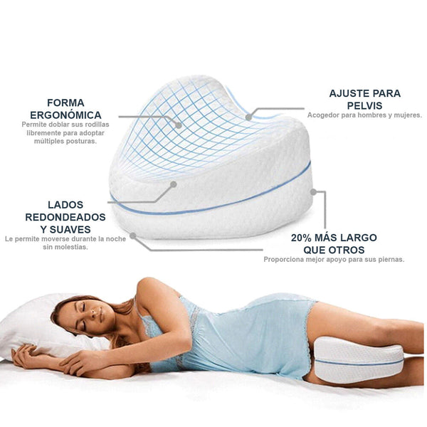 Almohada para Piernas y Cadera – Alivio de Dolor Lumbar y Ciática, Mejora la Postura al Dormir