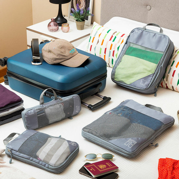 Set de 4 bolsas organizadoras de compresión – Ordena tu maleta y ahorra espacio